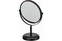 Зеркало косметическое d=17см 2-стороннее, настольное, черный, металл/порошк.покрытие BSA-MR-003